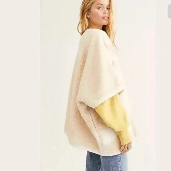 NEW Free People Sherpa Wrap Cardigan Size M - Picture 2 of 7